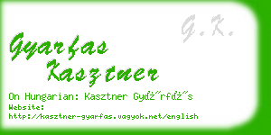 gyarfas kasztner business card